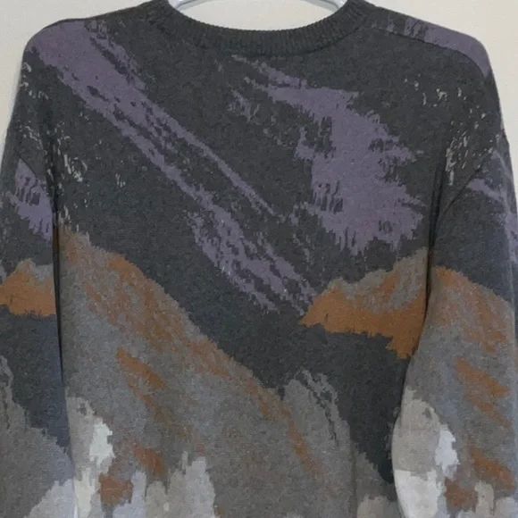 LEVI’S COTTON CASHMERE BLEND KNIT CREW NECK GREY MARBLED PULLOVER SWEATER XL NWT